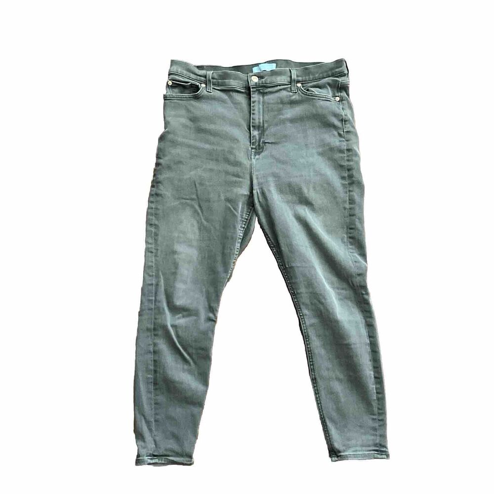 7 For All Mankind Jeans Size 33 B(Air) High Waist Ankle Skinny Gray Denim - Picture 4 of 9